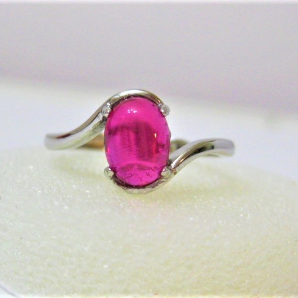 Garnet solitaire ring